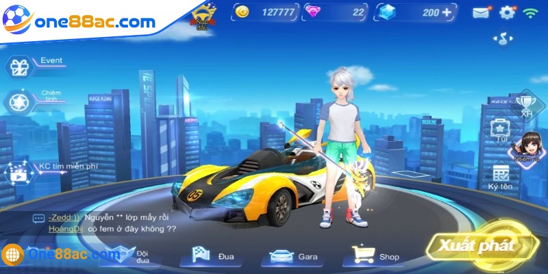 Giao diện game đua xe